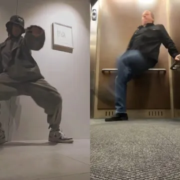 Casual Pose and Elevator Squat