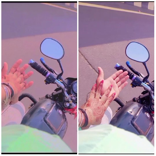 Hands on Motorcycle Handlebars