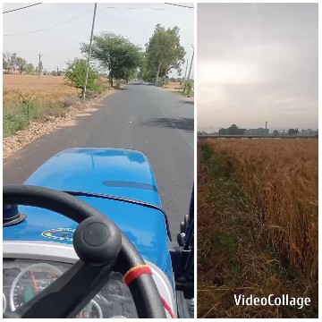 Tractor Driving on Rural Road