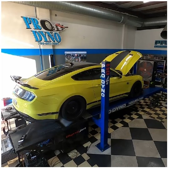Yellow Sports Car on Dyno Test