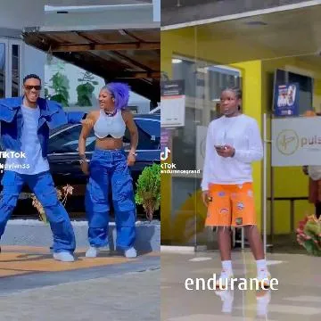 Dancing Poses Outside a Building