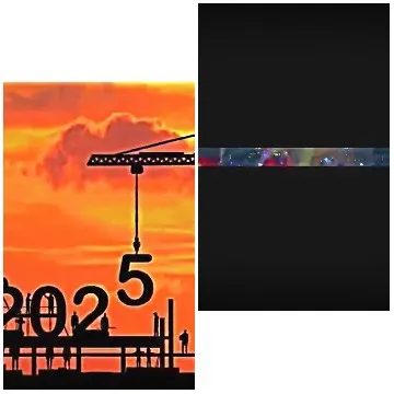 Sunset Sky and Construction Scene