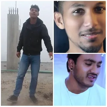 Three Sections of a Man Outdoors