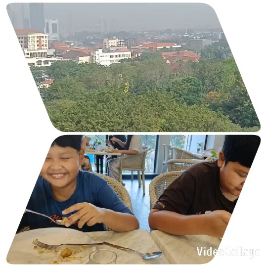 City View with Children at Restaurant