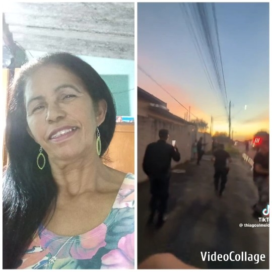 Sunset Street Scene with Smiling Woman