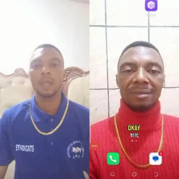 Split-Screen Man with App Icons