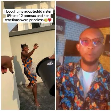 Surprise Reaction to New Phone