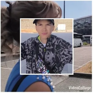 Person in Blue Top with Young Friend