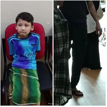 Boy on Chair and People by Doorway