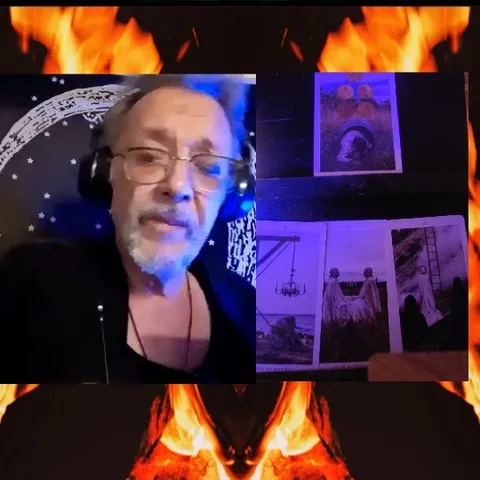 Man with Headphones and Tarot Cards