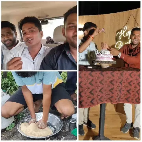 Men in Car and Dough Kneading