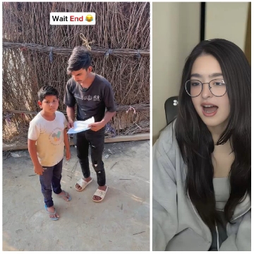 Adult and Child Outdoors, Woman Indoors