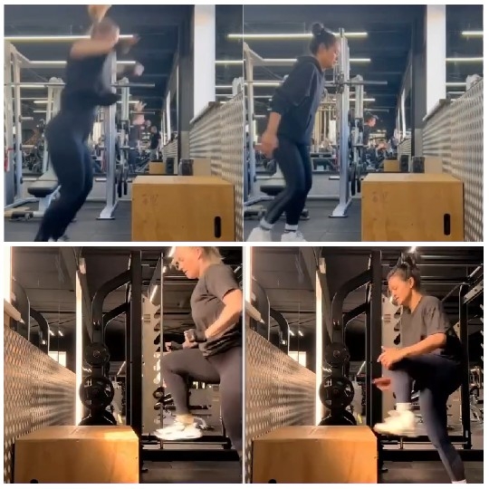 Performing Box Jumps in Gym