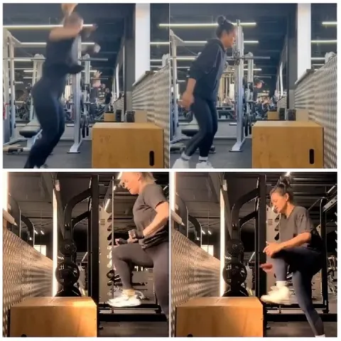 Performing Box Jumps in Gym