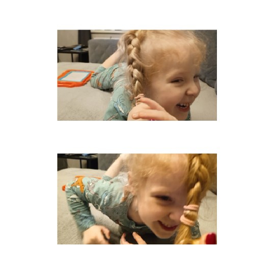 Girl Playing on Couch with Toy