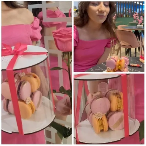 Woman with Macarons at Table