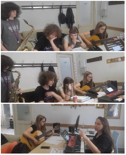 Group Playing Instruments in Class