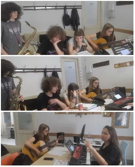 Group Playing Instruments in Class