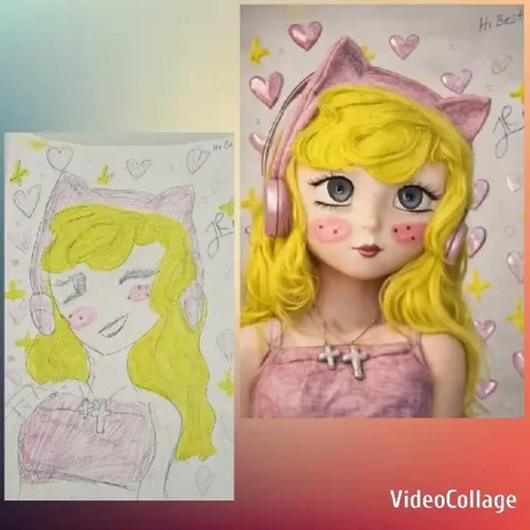 Illustrated and 3D Female Character
