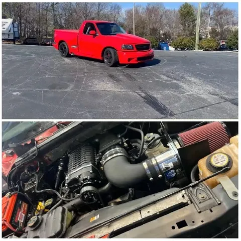 Red Pickup Truck in Two Angles