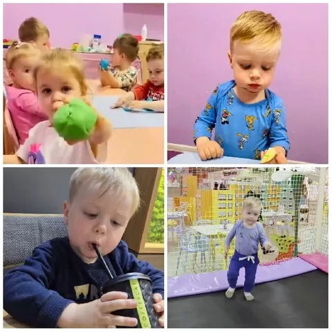 Children Engaged with Colorful Objects