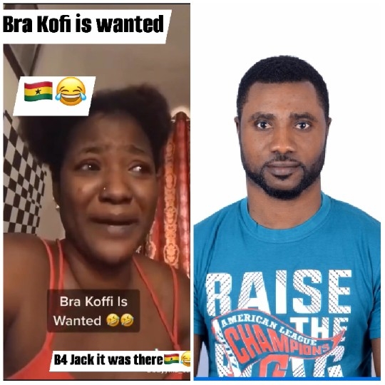 Reacting Woman and Portrait of Man