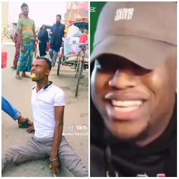 Man Playfully Posing Outdoors