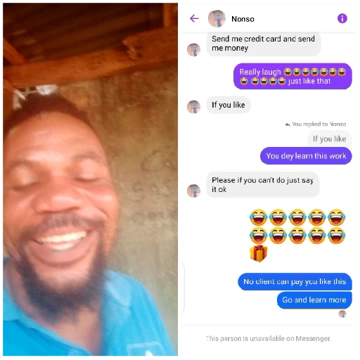 Selfie and Humorous Text Conversation