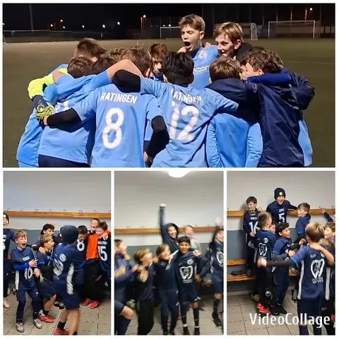 Young Soccer Players Celebrate Together