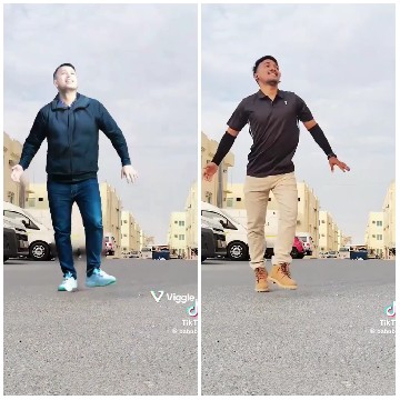 Two Men Posing on Street