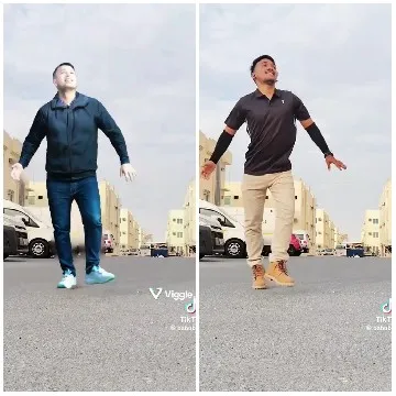 Two Men Posing on Street