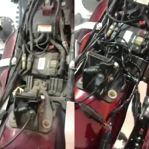 Close-Up of Motorcycle Components