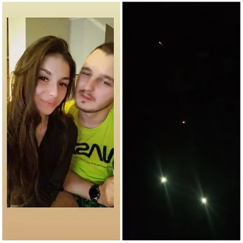 Couple Posing Indoors and Night Scene