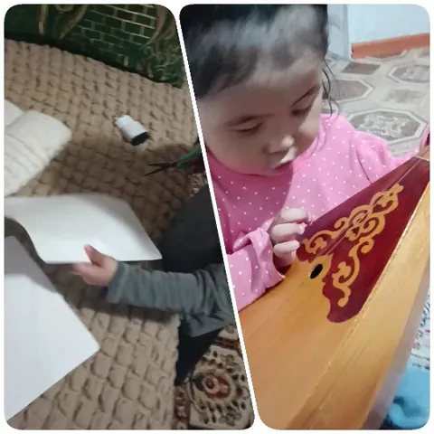Child with Paper and Instrument
