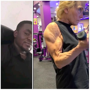Man in Chair and Gym Workout