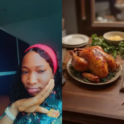 Person Resting and Roasted Chicken