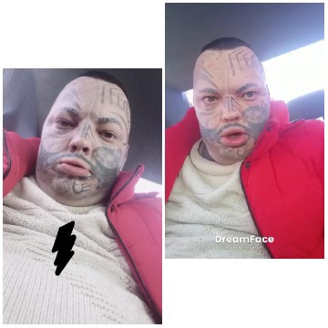 Tattooed Person Taking Vehicle Selfie