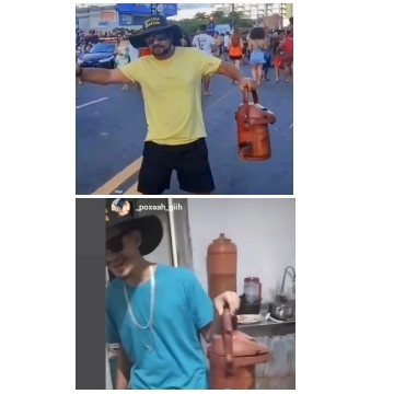 Two Men with Metal Containers