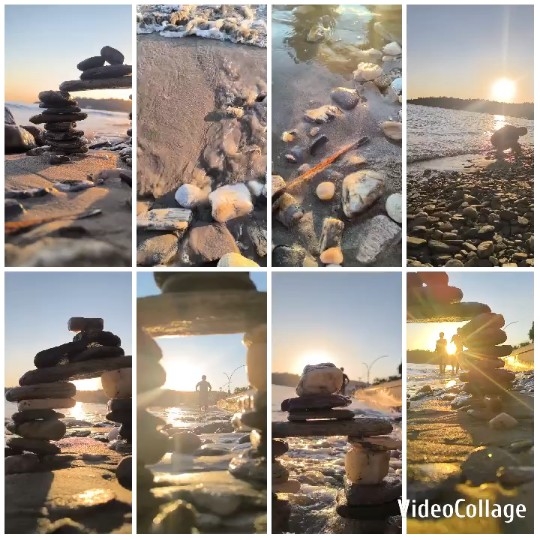 Beach Stones and Sunset