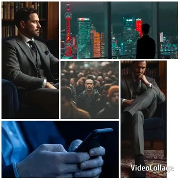 Man in Suit in Library Scene