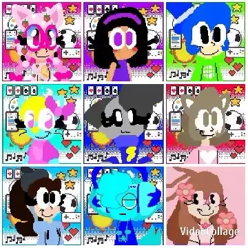 Cartoon Characters with Cheerful Expressions