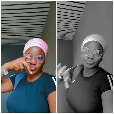 Person with Headscarf in Two Styles