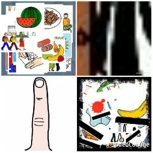Food Items and Abstract Patterns