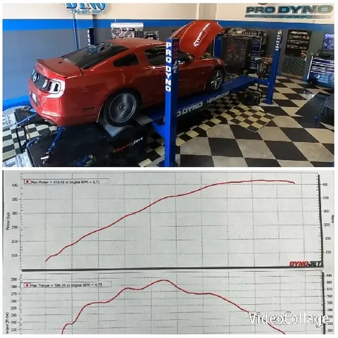 Red Car on Dyno with Torque Graphs