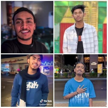 Young Man Posing in Various Settings