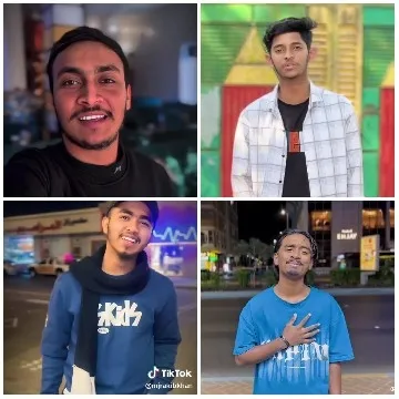 Young Man Posing in Various Settings