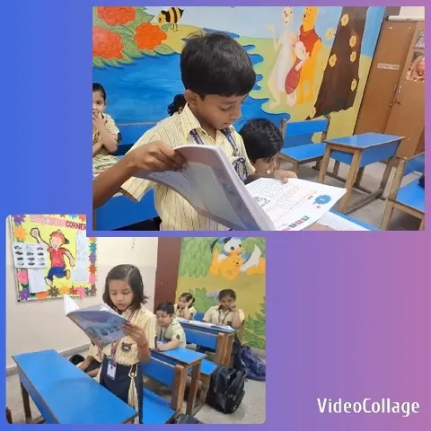 Students Reading in Colorful Classroom