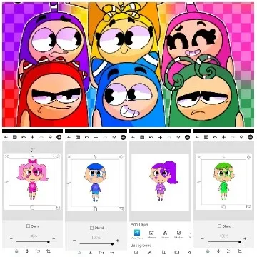 Cartoon Characters and Backgrounds