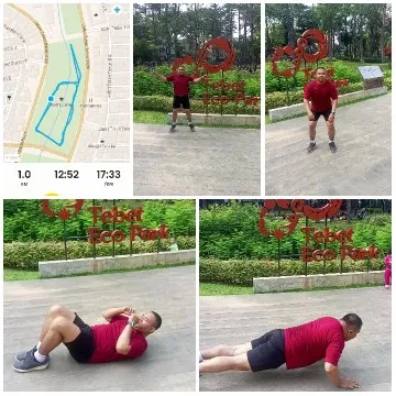 Man Exercises in Tebet Eco Park