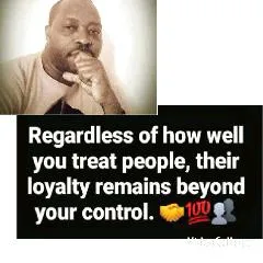 Thoughtful Man with Message on Loyalty